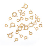 50 Pcs of Stainless Steel Gold Plated Spring Ring Clasps, DIY Jewelry Findings AL1139