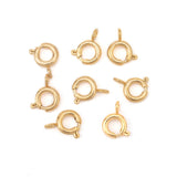 50 Pcs of Stainless Steel Gold Plated Spring Ring Clasps, DIY Jewelry Findings AL1139