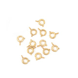 50 Pcs of Stainless Steel Gold Plated Spring Ring Clasps, DIY Jewelry Findings AL1139