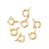 50 Pcs of Stainless Steel Gold Plated Spring Ring Clasps, DIY Jewelry Findings AL1139