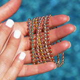 Bohemian Gold Brass Beads & Miyuki Beads Bracelet Handmade Boho Summer Jewelry AL1142