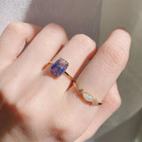 925 Sterling Silver Marquise Opal Ring Zircon Ring AL1154