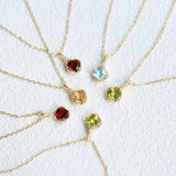 925 Sterling Silver Natural Peridot Garnet Citrine Crystal Stone Necklace Gift For Women AL1155