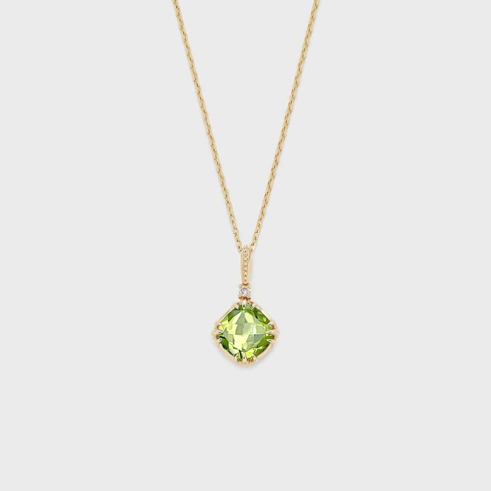 925 Sterling Silver Natural Peridot Garnet Citrine Crystal Stone Necklace Gift For Women AL1155