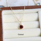 925 Sterling Silver Natural Peridot Garnet Citrine Crystal Stone Necklace Gift For Women AL1155