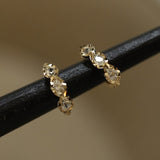 Three Drops Faceted Zircon Hoop Earrings CZ Earring, S925 Sterling Silver Earrings, Fashion Earrings AL1179