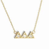 16" Climbing Triangle Zigzag Mountain CZ Necklace Zircon Peak Necklace, S925 Sterling Silver Fashion Necklace AL1182