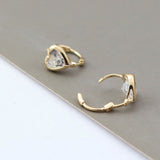 S925 Sterling Silver Single Zircon Heart Hoop Earrings CZ Earring, Fashion Earrings AL1184