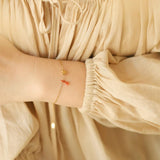 Rainbow Tassel Gold Heart Bracelet & Anklet, Titanium Steel Chain, Simple Heart Summer Jewellery Necklace AL1241