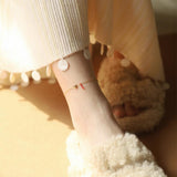 Rainbow Tassel Gold Heart Bracelet & Anklet, Titanium Steel Chain, Simple Heart Summer Jewellery Necklace AL1241