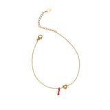 Rainbow Tassel Gold Heart Bracelet & Anklet, Titanium Steel Chain, Simple Heart Summer Jewellery Necklace AL1241