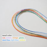 Rainbow Tassel Gold Heart Bracelet & Anklet, Titanium Steel Chain, Simple Heart Summer Jewellery Necklace AL1241