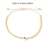 Skinny Rainbow Evil Eye & Miyuki Beaded Bracelet Friendship Bracelet, Adjustable, Hadmade Bohemian Jewelry AL1245