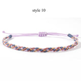 Tribal Rainbow Waxed Cord Friendship Bracelet, Adjustable, Handmade Spiritual Gift for Good Luck, Travel Safety & Positive Energy AL1246