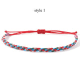 Tribal Rainbow Waxed Cord Friendship Bracelet, Adjustable, Handmade Spiritual Gift for Good Luck, Travel Safety & Positive Energy AL1246