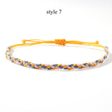 Tribal Rainbow Waxed Cord Friendship Bracelet, Adjustable, Handmade Spiritual Gift for Good Luck, Travel Safety & Positive Energy AL1246