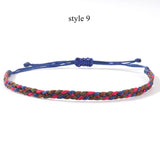 Tribal Rainbow Waxed Cord Friendship Bracelet, Adjustable, Handmade Spiritual Gift for Good Luck, Travel Safety & Positive Energy AL1246