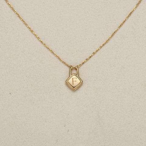 18" Minimalist Gold Initial 26 Letter Necklace, 925 Silver Locket Pendant Necklace, Gift For Women AL1247