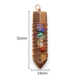 5 pcs of Multicolor Natural Crystal and Agate Arrowhead Pendant Wire Wrapped AL126