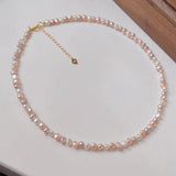 Multi-Color Baroque Pearl Necklace/Bracelet, Pink Purple White Freshwater Pearls, S925 Sterling Silver Jewelry For Women AL1260