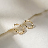 S925 Sterling Silver 18K Gold Plated Minimalist Huggie Hoops Earrings, 10mm Hoops For Women AL1261