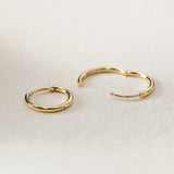 S925 Sterling Silver 18K Gold Plated Minimalist Huggie Hoops Earrings, 10mm Hoops For Women AL1261