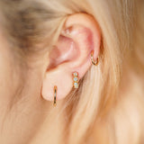 S925 Sterling Silver 18K Gold Plated Minimalist Huggie Hoops Earrings, 10mm Hoops For Women AL1261