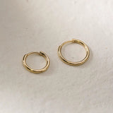 S925 Sterling Silver 18K Gold Plated Minimalist Huggie Hoops Earrings, 10mm Hoops For Women AL1261