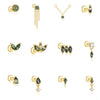 1 pcs of S925 Silver Geometric Natural Green Moss Agate Cartilage Studs Earring, Flat Back Earrings, Piercing Ear Jewelry For Women AL1262