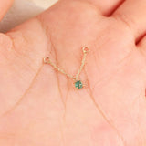 1 pcs of S925 Silver Geometric Natural Green Moss Agate Cartilage Studs Earring, Flat Back Earrings, Piercing Ear Jewelry For Women AL1262