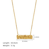 Gold Bar Pendant Necklace with Mountain-Sea Inspired, Titanium Steel Anti-Tarnish Jewelry AL1266