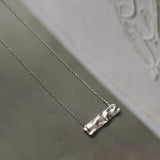 Gold Bar Pendant Necklace with Mountain-Sea Inspired, Titanium Steel Anti-Tarnish Jewelry AL1266
