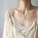 18" Irregular Candle Necklace, Fire Lacquer Lava Vintage Candle Stand, Titanium Steel 18K Gold Plated AL1267