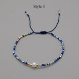 Set of Bohemian Skinny Natural Pearl, Stones & Miyuki Beads Bracelet, Friendship Bracelet, Handmade Boho Summer Jewelry AL1270