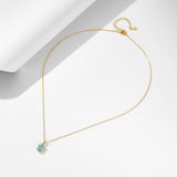 15" Sky Blue Topaz Pendant Necklace, 925 Sterling Silver Necklace for Women AL1272
