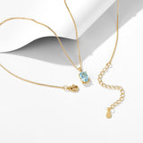 15" Sky Blue Topaz Pendant Necklace, 925 Sterling Silver Necklace for Women AL1272
