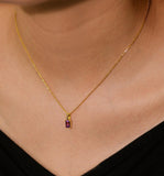 Natural Amethyst & Peridot Pendant Necklace, S925 Sterling Silver Jewelry For Women AL1273
