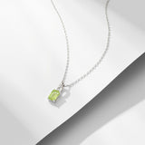 Natural Amethyst & Peridot Pendant Necklace, S925 Sterling Silver Jewelry For Women AL1273