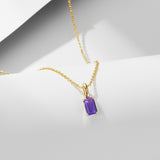 Natural Amethyst & Peridot Pendant Necklace, S925 Sterling Silver Jewelry For Women AL1273