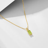 Natural Amethyst & Peridot Pendant Necklace, S925 Sterling Silver Jewelry For Women AL1273