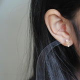 Princess Crown ~ Zircon Teardrop Stud Earrings: S925 Sterling Silver CZ Drop Earrings AL1279