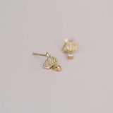 Princess Crown ~ Zircon Teardrop Stud Earrings: S925 Sterling Silver CZ Drop Earrings AL1279