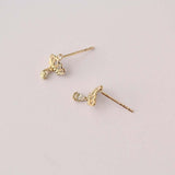 Princess Crown ~ Zircon Teardrop Stud Earrings: S925 Sterling Silver CZ Drop Earrings AL1279