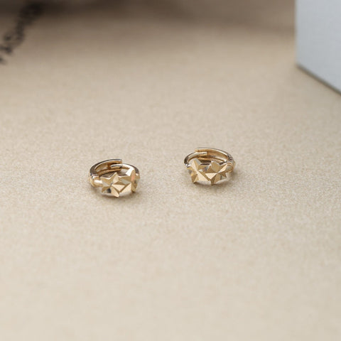 Mini Faceted Star Cartilage Earring Studs: s925 Sterling Silver with 18k Gold  AL1280