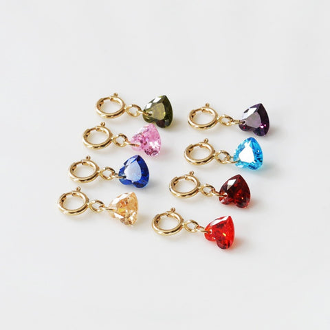 Rainbow Zirconia Small Droplet-Shaped Heart Pendant: S925 Silver in 18k Gold Plated, CZ Charm For DIY Jewelry Making AL1281