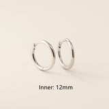 S925 Sterling Silver Minimalist Earring Hoops, Polished Gold Ear Rings, 5~14mm Sizes, Fashion Earring Jewelry AL1287