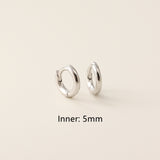S925 Sterling Silver Minimalist Earring Hoops, Polished Gold Ear Rings, 5~14mm Sizes, Fashion Earring Jewelry AL1287
