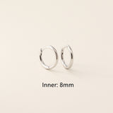 S925 Sterling Silver Minimalist Earring Hoops, Polished Gold Ear Rings, 5~14mm Sizes, Fashion Earring Jewelry AL1287