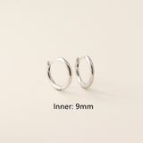 S925 Sterling Silver Minimalist Earring Hoops, Polished Gold Ear Rings, 5~14mm Sizes, Fashion Earring Jewelry AL1287