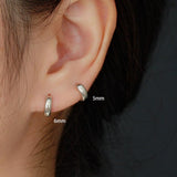 Thick S925 Sterling Silver Minimalist Earring Hoops, Polished Gold Ear Rings, 5~9mm Sizes, Fashion Earring Jewelry AL1288
